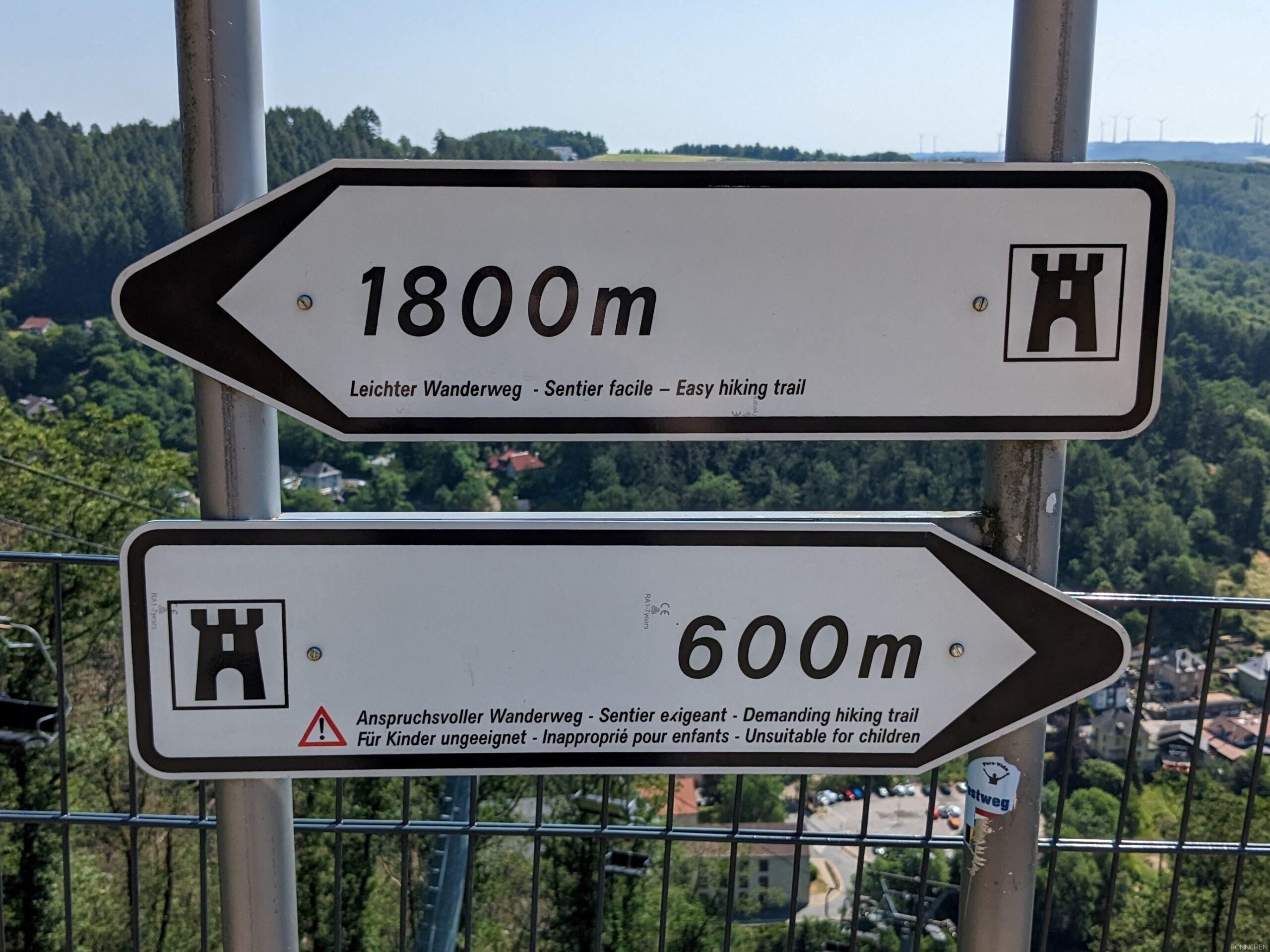 Vianden Rundwanderweg zum Schloss Vianden kurz oder lang
