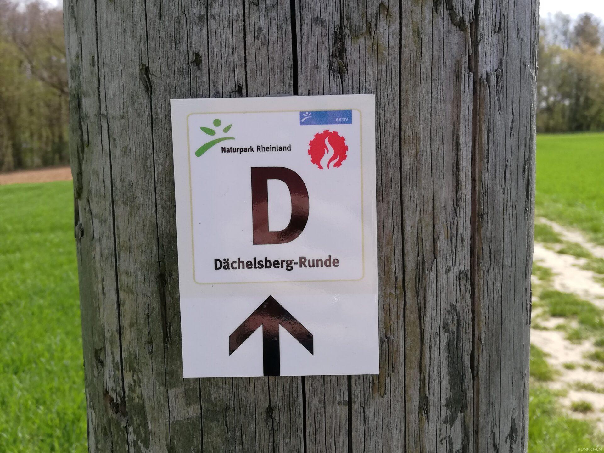 Dächelsberg-Runde Wanderzeichen D vom Naturpark Rheinland