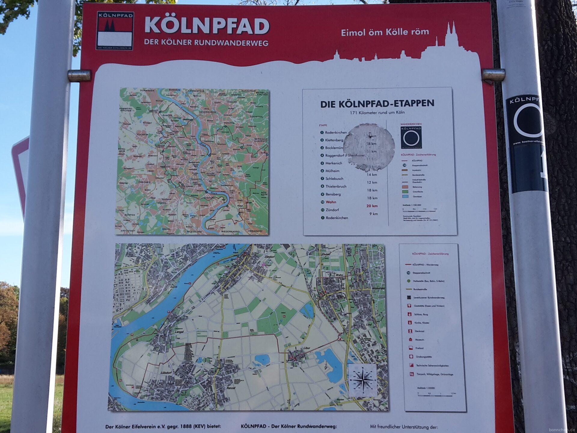 Tafel der Kölnpfad Etappe 10
