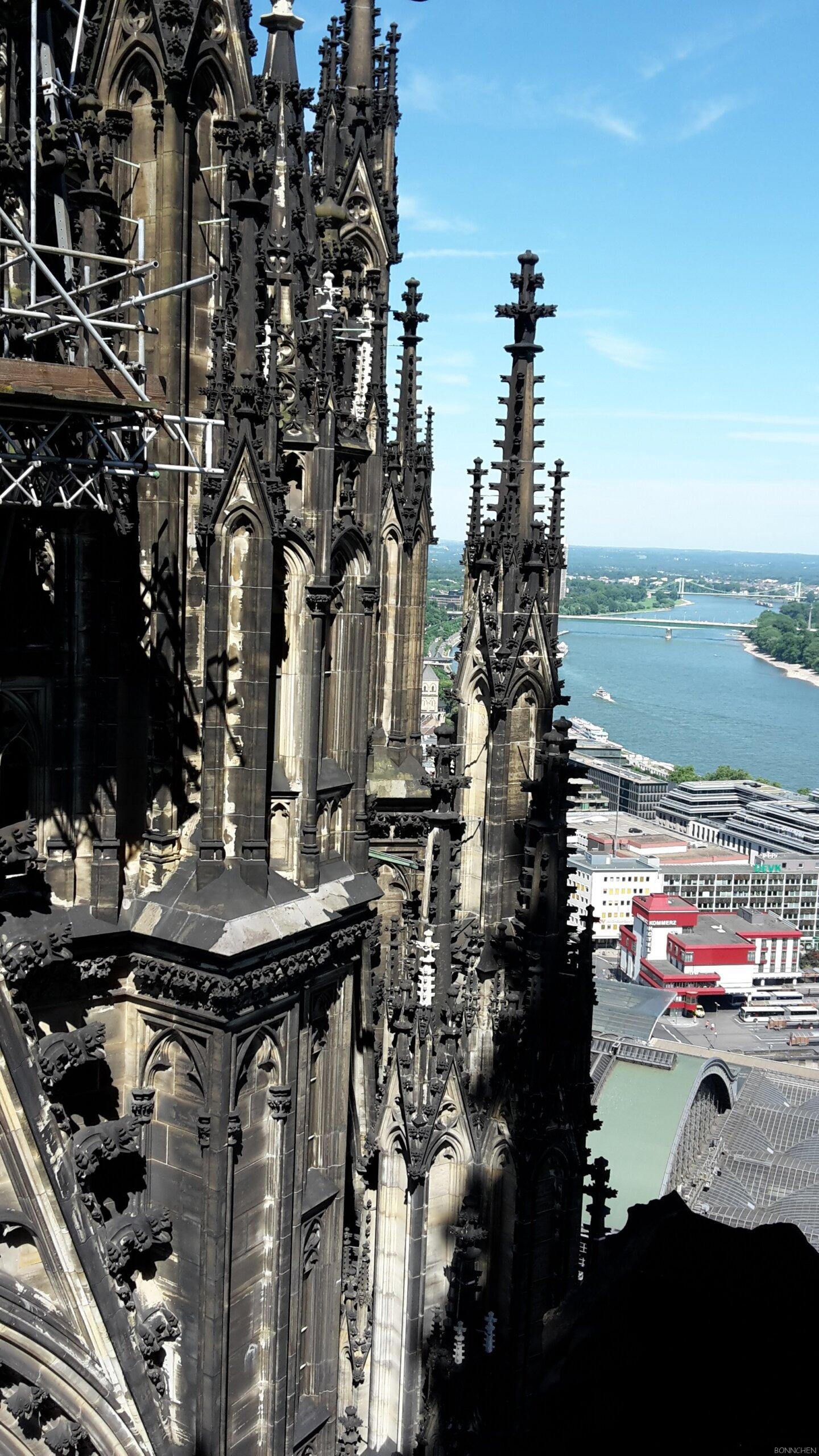 Ausblick auf den Rhein vom Kölner Dom
