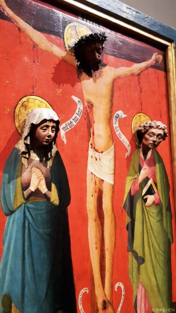 Christus am Kreuz zwischen Maria und Johannes 1425–1435 im Wallraf-Richartz-Museum