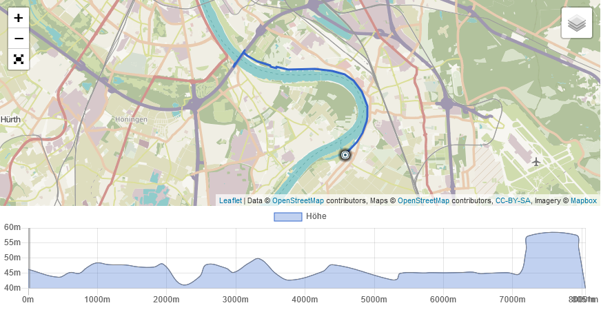 Letzte Kölnpfad Etappe 11 Karte mit Höhenprofil