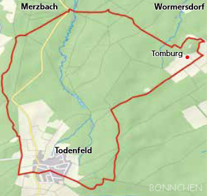 Tomburg-Runde Karte der Feuerroute-Rundwanderung